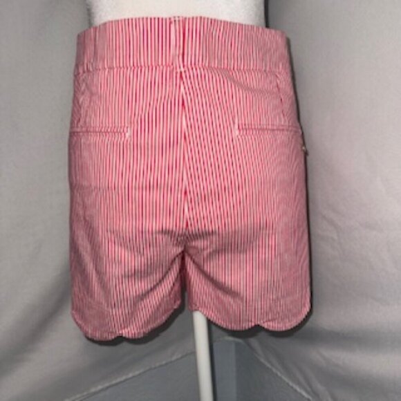 Crown & Ivy Ladies Watermelon and white striped shorts size 14 NWT. 4” inseam. S - Picture 6 of 12